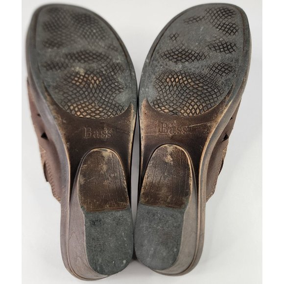 Bass Shoes Womens 8.5M Brown Distressed Brenda Classic Open Cut Clog Slip on - Picture 9 of 10